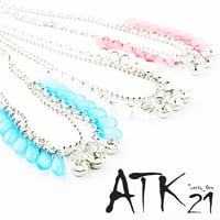 2連 しずく モチーフ ３ストーン ２ライン チェーン アンクレット 揺れる おしゃれ レディース アクセサリー：AB170201