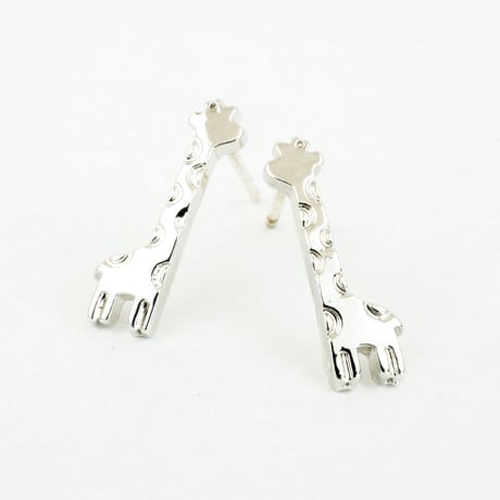 きりんモチーフ アニマル スタッドピアス おもしろアイテム シルバー ゴールド メンズ レディース ユニセックス アクセサリー：PS160608