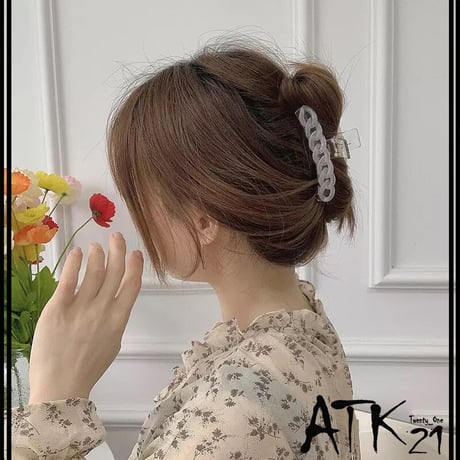 涼しげ 透明 クリア マーメイドチェーン バンスクリップ ヘアクリップ 髪留め しっかりホールド 簡単ヘアアレンジ レディース ヘアアクセサリー