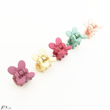 （5個セット） ラビット うさぎ  マット パステルカラー ミニバンスクリップ プチヘアクリップ かわいい キッズ レディース ヘアアクセサリー：HBS171001