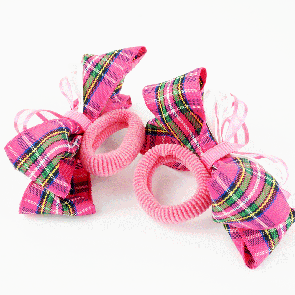 確認　ヘアゴム ヘアリボン ツインテール　1045　いちご　チェック 確認ヘアゴム ヘアリボン ツインテール1045いちごチェック