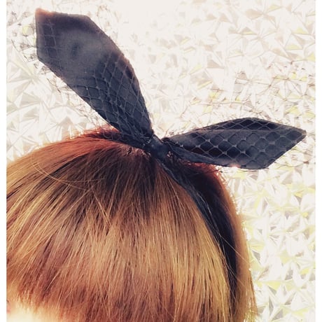 ワイヤー リボン ドット レース うさ耳 カチューシャ キッズ アクセサリー パーティ レディース ヘアアクセサリー：HK160203