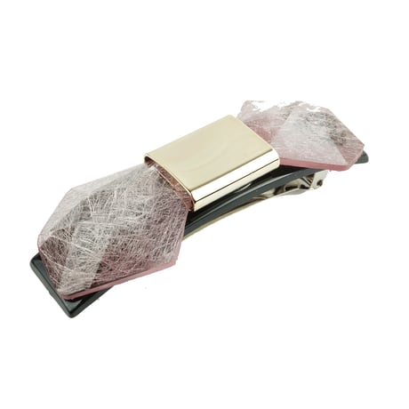 ストーン リボン モチーフバレッタ 上品 リッチ 大人アクセ ヘアクリップ 髪留め 簡単ヘアアレンジ レディース ヘアアクセサリー：HBR180202