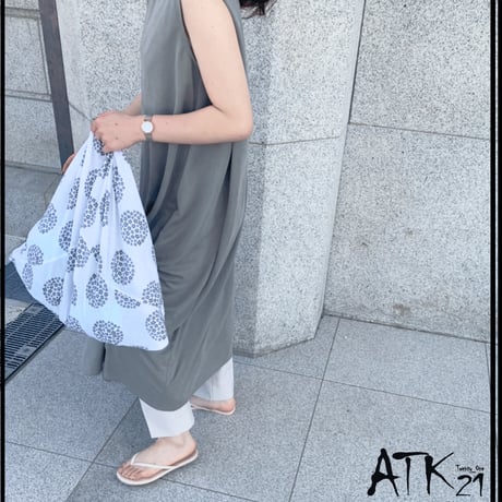 フラワーサークル 和柄 大判サイズ あずま袋 手ぬぐい 手作り ハンドメイド エコバック 買い物袋  お出かけ ご近所コーデ レディース おしゃれ 雑貨：AB200806