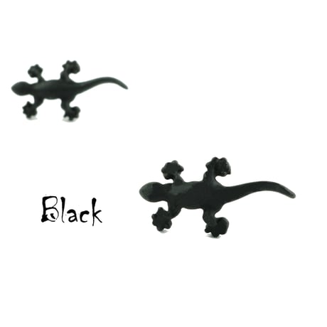 トカゲモチーフ スタイリッシュ リザードピアス スタッドピアス ブラック ホワイト メンズ レディース ユニセックス アクセサリー：PKS180701