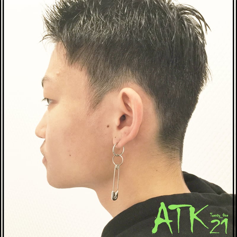 片耳用（1個売り）安全ピン リング フープ ピアス 20G