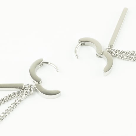 両耳用（2個セット）フープ チェーン バー  18G サージカルステンレスピアス  Surgical Steel 316L メンズ レディース ユニセックス アクセサリー:HPS171201
