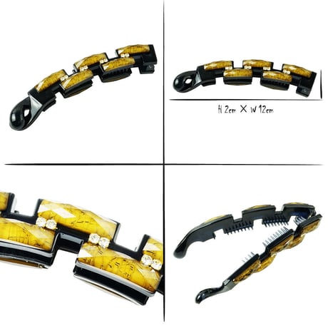 スクエア ダイヤモンドカット ラインストーン バナナクリップ シンプル 上品 髪留めヘアクリップ レディース 簡単ヘアアレンジ ヘアアクセサリー：BNN181001