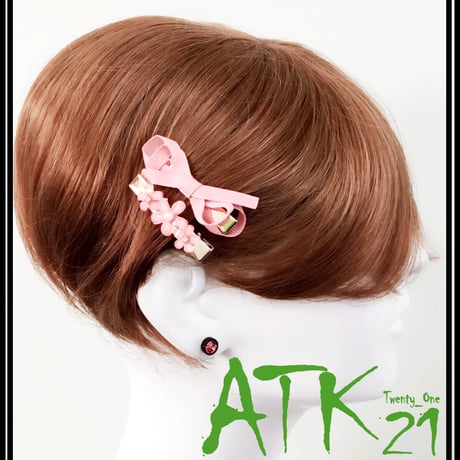 (2本セット) フラワー リボン ビジュー ストーン ヘアクリップセット 髪どめ ヘアアクセサリー 大人可愛い かわいい：HD170201