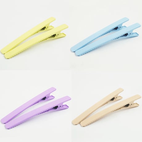（2本セットSサイズ) パステルカラー クリップピン ダッカール シンプル 無地 前髪 艶消し レディース ヘアアクセサリー 大人可愛い：HD160801S