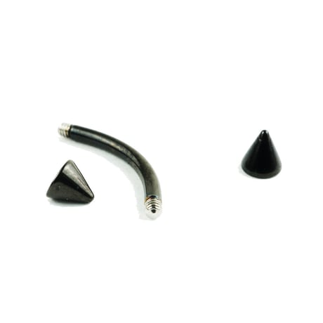 片耳用（1個売り）コーンヘッド バナナバーベル  16G カーブバーベル ネジタイプ ボディピアス サージカルステンレス316L メンズ レディース ユニセックス アクセサリー：MPS180601