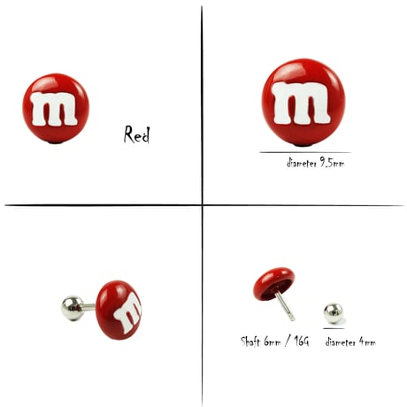 片耳用（1個売り）m＆m’sモチーフボディピアス ステンレス 16G サージカルステンレス316L メンズ レディース ユニセックス アクセサリー：MBS200201L