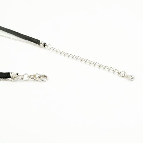 3連 レザー チョーカー チェーン バー ネックレス レディース アクセサリー：NC160801