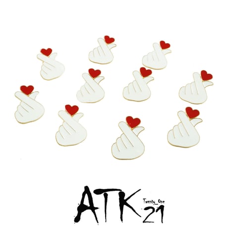 指ハート ピンバッチ バッチ ハート ニット帽 キャップ メンズ レディース ユニセックス アクセサリー