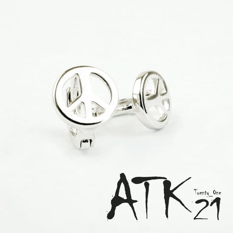 両耳用（2個セット） ピースマーク フープ リング ミニ プチ ピアス 軟骨ピアス メンズ レディース ユニセックス アクセサリー：MPB160513