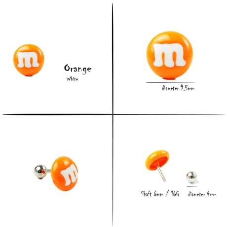 片耳用（1個売り）m＆m’sモチーフボディピアス ステンレス 16G サージカルステンレス316L メンズ レディース ユニセックス アクセサリー：MBS200201L