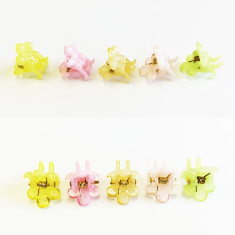 （5個セット） フラワー カラー ミニバンスクリップ プチヘアクリップ かわいい キッズ レディース ヘアアクセサリー：HBS170601