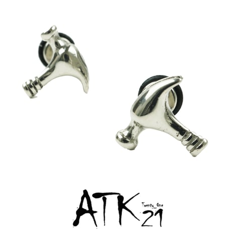 両耳用（2点セット）ハンマー ストレートバーベル 16G 金槌 ボディピアス へリックス トラガス ボディピ 軟骨 ピアス メンズ レディース ユニセックス アクセサリー：MPS190805