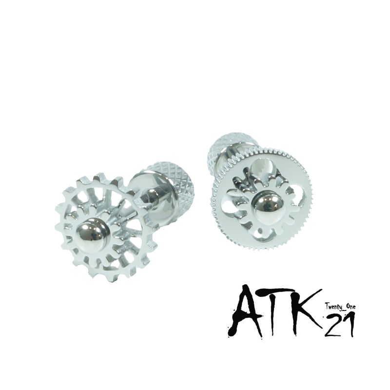 シルバー ステンレススチール ピアス(片耳用) 片耳用（1個売り） サークル 歯車 シンプル シルバー 16G サージカル