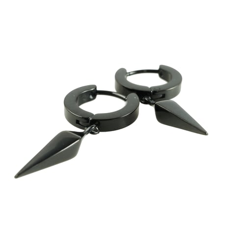 両耳用（2点セット）スパイク コーン 揺れる フープピアス 18G ステンレスピアス Surgical Steel 316L メンズ レディース ユニセックス アクセサリー：HPS190103