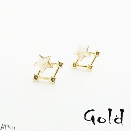 (7個セット）スターモチーフ 星座 パール 一粒ストーン シルバー ゴールド セットピアス  スタッドピアス レディース アクセサリー：PSS170807