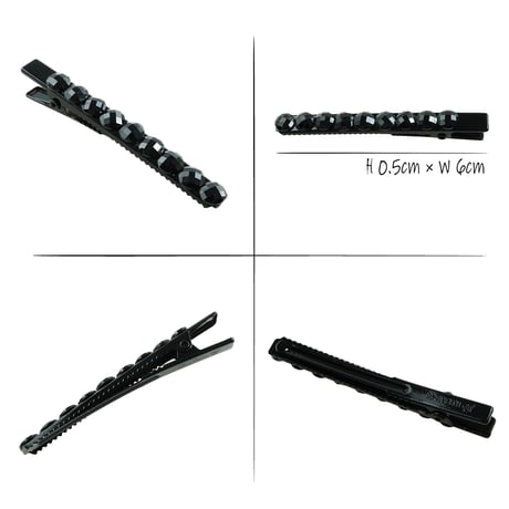 ブラック ゴールド シンプル 上品  ヘアクリップ ダッカールクリップ 髪留め レディース きれい目 ヘアアクセサリー