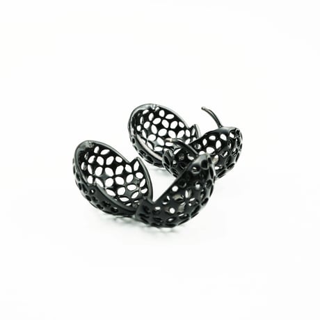 両耳用（2個セット）透かし  ボール フープピアス 18G シルバー ブラック シンプル 上品  レディース アクセサリー:HPB170503