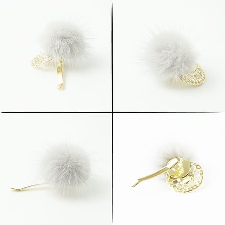 ファー 透かしサークル パール ヘアフック ヘアカフス ポニーフック ヘアクリップ レディース ヘアアクセサリー：HF180902