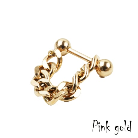 片耳用（1個売り）チェーン バーベル ボディピアス 16G シンプル ステンレス メンズ レディース ユニセックス アクセサリー：MPS190803