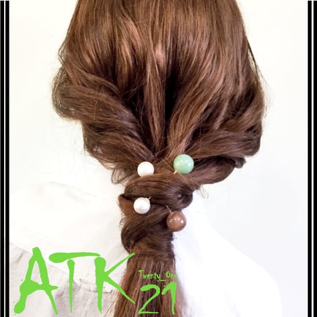 ヘアバトン マーブルカラー パール  さすだけ簡単ヘアアクセ ヘアアレンジ  ハーフアップ アップヘア レディース ヘアアクセサリー：HBN170901