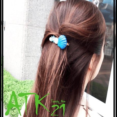 マリンチーフ ヘアクリップ シェル 貝殻 スターフィシュ ヒトデ ハート パール ビジュー ダッカール レディース ヘアアクセサリー：HD170501