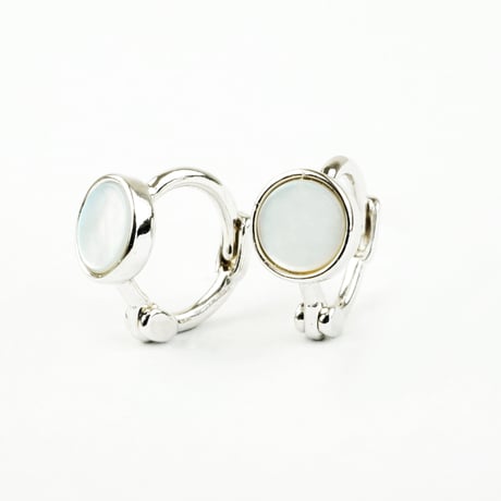 両耳用（2個セット） サークル オニキス シェル フープ リング ミニ プチ ピアス 軟骨ピアス メンズ レディース ユニセックス アクセサリー：MPB160512