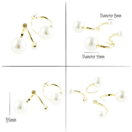 （2点セット）パール ピアス スタッドピアス ダブルパール バックキャッチピアス 卒業式 結婚式 パーティ フォーマル レディース アクセサリー
