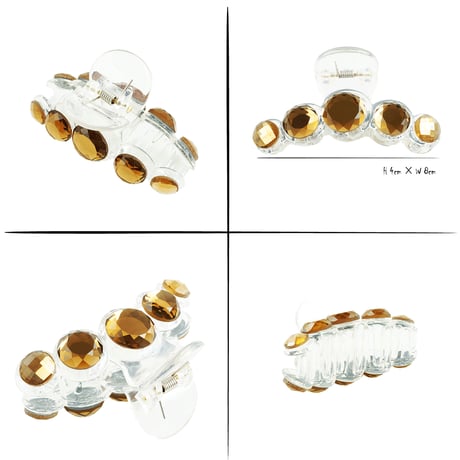 サークル アクリルストーン キラキラ シンプル 上品 バンスクリップ へアクリップ しっかりホールド 簡単ヘアアレンジ 髪留め 大人アクセ レディース ヘアアクセサリー：HBL181203