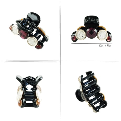 サークル アクリルストーン キラキラ シンプル 上品 バンスクリップ へアクリップ しっかりホールド 簡単ヘアアレンジ 髪留め 大人アクセ レディース ヘアアクセサリー：HBM190102
