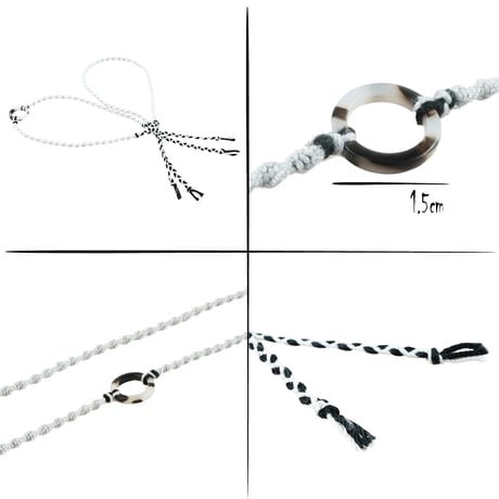 （2点セット）ハンドメイド べっ甲風サークル  アンクレット ペア ミサンガ Missanga お守り 手作り コットンコード メンズ レディース ユニセックス アクセサリー：AMP190601
