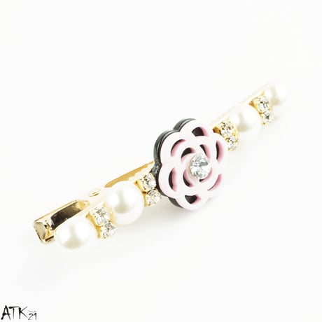 カメリア  パール ビジュー ヘアピン ヘアクリップ ダッカール くちばしクリップ 簡単ヘアアレンジ レディース ヘアアクセサリー：HD171002