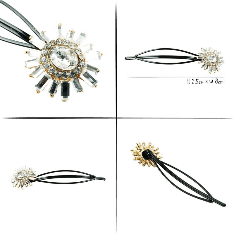 フラワー ヘアピン ビジュー ストーン ヘアピン 簡単ヘアアレンジ 髪ど