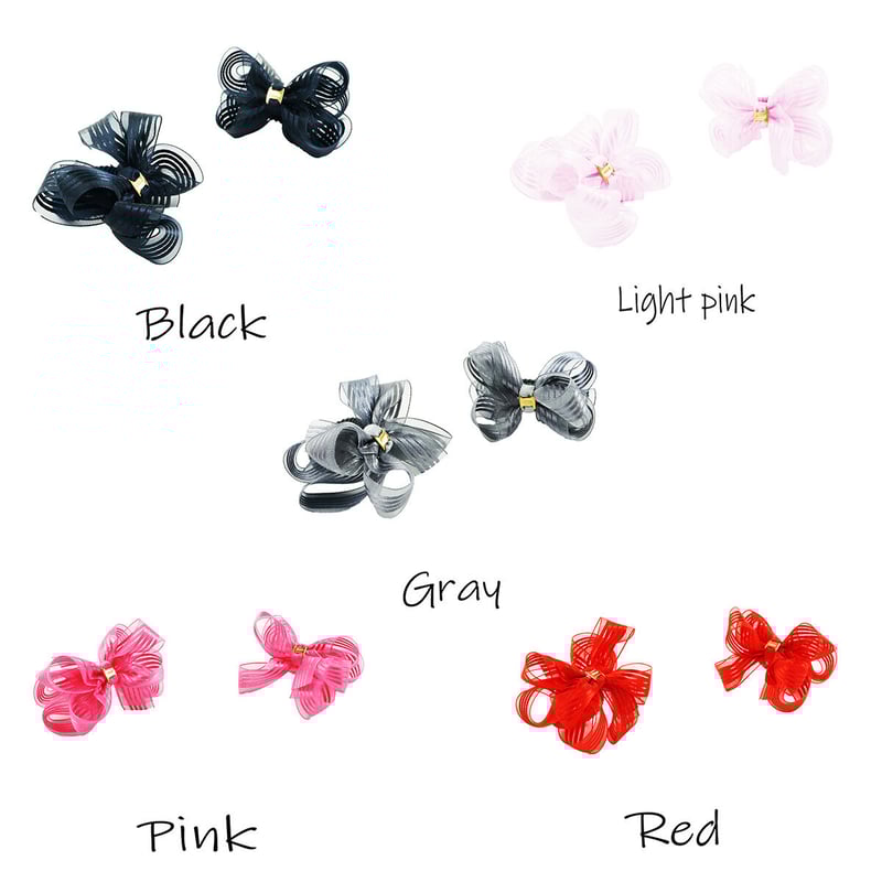 2点セット） ライン ダブルリボン ヘアゴム ツインテール キッズ