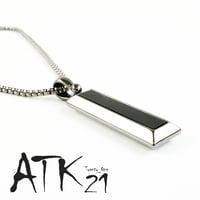 スクエア バー ブラック ホワイト リバーシブル 2way シンプル ネックレス メンズ レディース ユニセックス アクセサリー：MNB160801