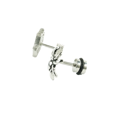 両耳用（2点セット）蜘蛛 蜘蛛の巣 16G ステンレスピアス Surgical Steel 316L 軟骨 ボディピアス メンズ レディース ユニセックス アクセサリー：MPS180104