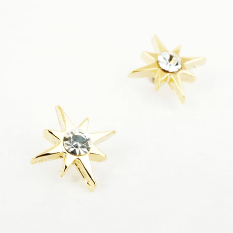 スター 一粒ストーン ストーン スタッドピアス シルバー ゴールド メンズ レディース ユニセックス アクセサリー：PS160609