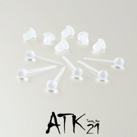 (6点セット）ボール シークレットピアス 透明ピアス 18G ゴムキャッチ アクリル メンズ レディース ユニセックス アクセサリー：SP190107