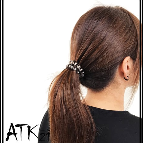 (4点セット)スプリングゴム ヘアゴム メタリックカラー ヘアポニー 髪留め メンズ レディース ユニセックス ヘアアクセサリー：HGS180501