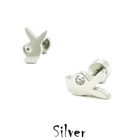 両耳用（2点セット）プレイボーイ ラビット PLAY BOY ボディピアス ストレートバーベル 軟骨ピアス 16G ステンレス メンズ レディース ユニセックス アクセサリー：MPS191103