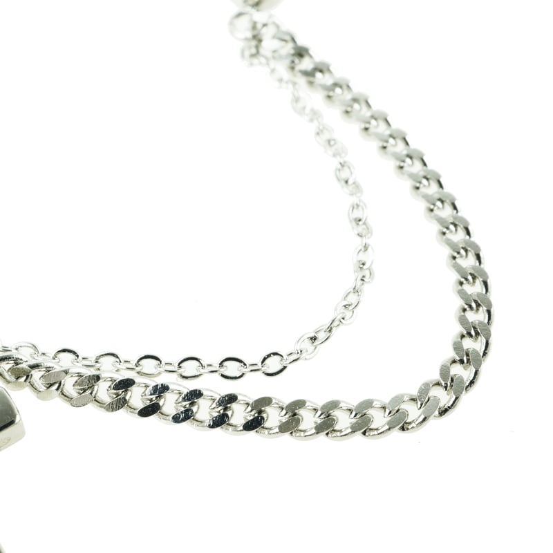 片耳用（1個売り）2ホール ダブルホールバーベルピアス チェーン