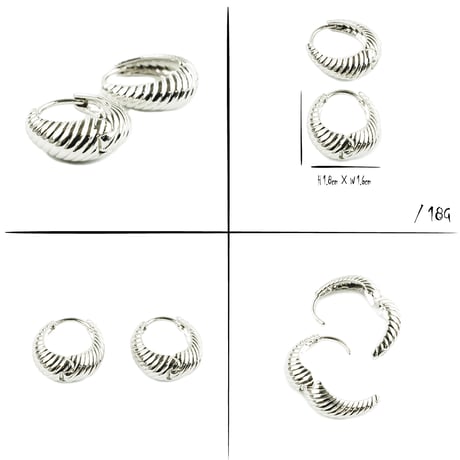 両耳用（L／2点セット）シンプル ツイスト フープピアス リングピアス ブラック シルバー ゴールド レディース アクセサリー：PHB180802L