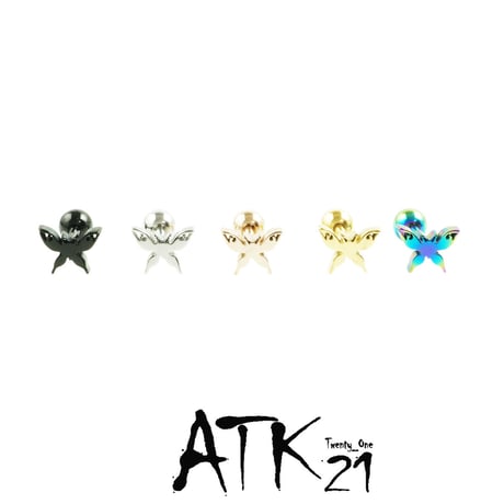 片耳用（1個売り）バタフライ 蝶 Butterfly シンプルボディピアス イヤーロブ へリックス 軟骨ピアス 16G  サージカルステンレス316L メンズ レディース ユニセックス アクセサリー