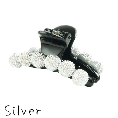 パヴェ 大人アクセ シンプル ミディアム 上品 キレイ目 バンスクリップ へアクリップ しっかりホールド 簡単ヘアアレンジ 髪留め 大人アクセ レディース ヘアアクセサリー