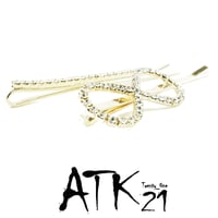 (2点セット)インフィニティ リボン ラインストーン ヘアピン セット 上品 キレイ目 簡単ヘアアレンジ 髪どめ 前髪 レディース  ヘアアクセサリー